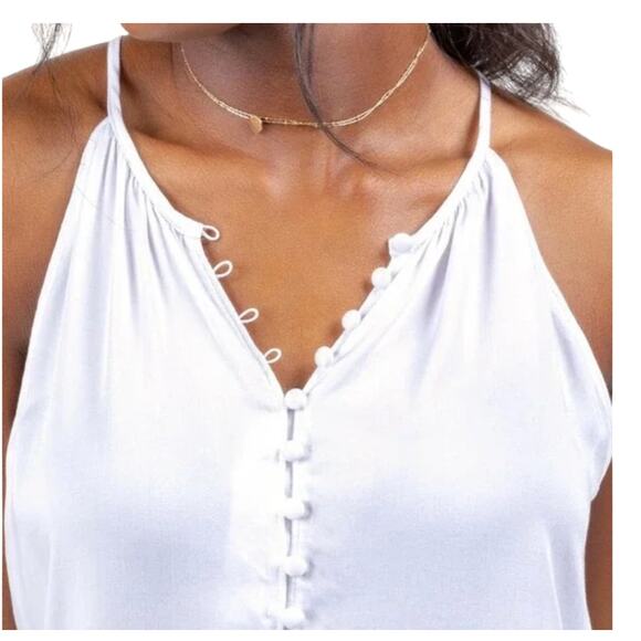 NWT Francesca's Always and Forever White Button Front Tank Top - Picture 5 of 10